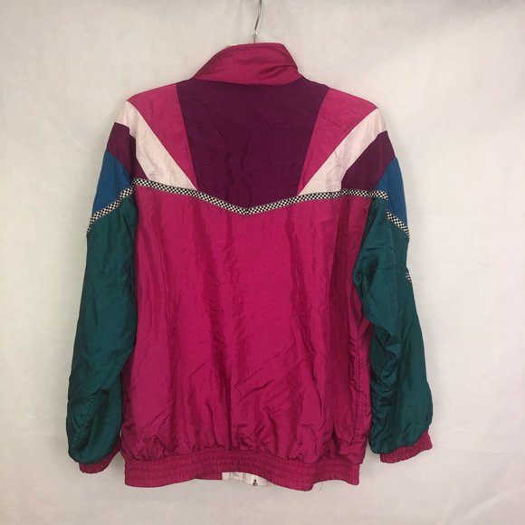 Bocoo Vintage 90s Women's Full Zip Windbreaker Jacket Size Medium - Picture 2 of 4